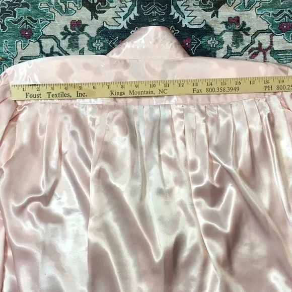 VTG Impressions Pink Satin Long Sleeve Blouse Sz.XL - Picture 7 of 8